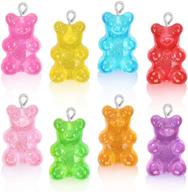 🐻 pack of 16 resin gummy bear pendants - ccozn glitter candy gummy charms in 8 colors - diy necklace jewelry making and crafting supplies logo