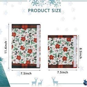 img 3 attached to 🎅 5Pcs Christmas Refrigerator Door Handle Cover Set with Plaid Poinsettia Flower Pattern – Fridge Handle Protectors and Microwave Handle Cover for Festive Kitchen Home Decoration