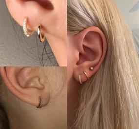 img 2 attached to 👂 Stylish MODRSA Cartilage Earrings Hoop: Trendy Tragus & Helix Piercing Jewelry for a Chic Look!