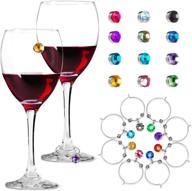 🎄 christmas crystal magnetic glass charms set with 12 pieces: xmas magnetic drink markers, 8 pieces wine glass rings tags for goblet, champagne flutes, cocktails, martinis logo