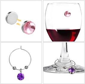 img 1 attached to 🎄 Christmas Crystal Magnetic Glass Charms Set with 12 Pieces: Xmas Magnetic Drink Markers, 8 Pieces Wine Glass Rings Tags for Goblet, Champagne Flutes, Cocktails, Martinis