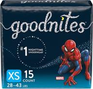 🩲 boys' xs goodnites nighttime bedwetting underwear - 15 ct (28-43 lb.) logo