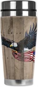 img 2 attached to 🦅 Mugzie 20-Ounce Insulated Travel Mug with Wetsuit Cover - Eagle with Flag