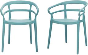 img 4 attached to Набор столовых стульев Amazon Basics Premium из пластиковой мебели для обеденной комнаты.