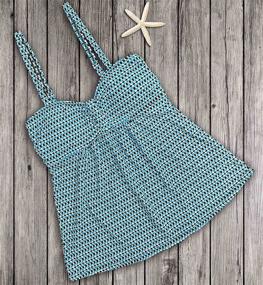 img 1 attached to 👙 Gabrielle Aug Vintage Blue Swimsuit Sky: Stylish Women's Clothing in Swimsuits & Cover Ups