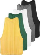 🏋️ ullnoy 5 pack workout tank tops for women: loose fit sleeveless muscle tanks, ideal for running, gym, yoga and sports логотип