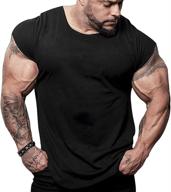 👕 muscle cut men's scoop neck t-shirts - short sleeve tee tops for athletic gym workout bodybuilding in 100% washed cotton logo