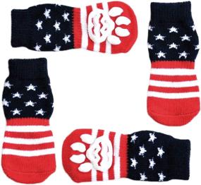 img 4 attached to 🐾 Posch Indoor Traction Socks for Small and Medium Breed Dogs - Anti-Slip Knit Paw Protectors with Traction Soles