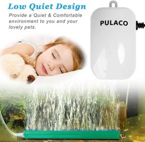 img 3 attached to 🐠 PULACO Ultra Quiet Mini Aquarium Fish Tank Air Pump: Ideal for 1-20 Gallon Fish Bowls - Enhance Oxygenation with Air Tube, Bubbler Stone & Check Valve