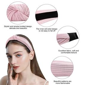 img 2 attached to 💁 10-Pack Knotted Wide Headbands: Stylish, Non-slip Hair Accessories for Women & Girls