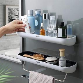 img 1 attached to 🚽 Maximize Bathroom Storage Space with Guanniao Classic Grey Wall Mounted Floating Shelves