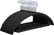 👔 pack of 50 premium velvet hangers with chrome hooks - non-slip, space-saving suit hangers | heavy-duty, rounded hangers for sweaters, coats, jackets, pants, shirts, and dresses – say goodbye to shoulder bumps! logo