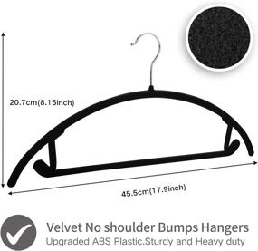 img 3 attached to 👔 Pack of 50 Premium Velvet Hangers with Chrome Hooks - Non-Slip, Space-Saving Suit Hangers | Heavy-Duty, Rounded Hangers for Sweaters, Coats, Jackets, Pants, Shirts, and Dresses – Say Goodbye to Shoulder Bumps!