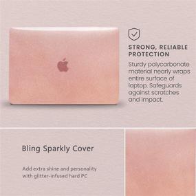 img 1 attached to 💻 B BELK MacBook Air 13 inch Case 2021 2020 2019 2018 Model: M1 A2237 A2179 A1932, Glitter Hard Shell Case with Keyboard Cover & Screen Protector, MacBook Air M1 Case, Rose Quartz