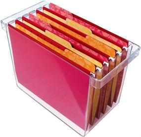 img 4 attached to 🗂️ Clear Plastic Hanging File Organizer with Handles by STORi