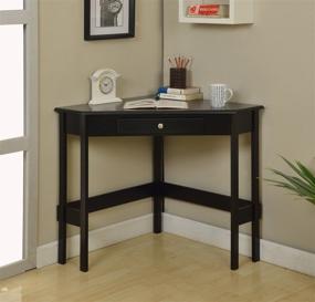 img 3 attached to 🖥️ Black Wood Corner Desk with Drawer by Kings Brand Furniture: Enhance Your SEO