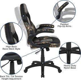 img 1 attached to 🎮 Optimized Gaming Desk and Racing Chair Set - Flash Furniture/Camouflage/Black Design with Cup Holder, Headphone Hook, Mouse Pad Top, and Wire Management Holes