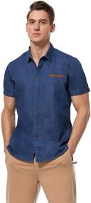 img 3 attached to Stylish COOFANDY Men's Short Sleeve Button Dress Shirt for Enhanced Style