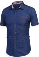 stylish coofandy men's short sleeve button dress shirt for enhanced style logo