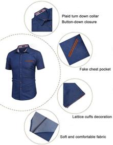 img 1 attached to Stylish COOFANDY Men's Short Sleeve Button Dress Shirt for Enhanced Style