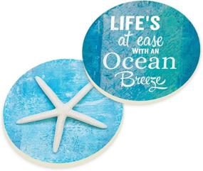 img 3 attached to Breeze Coastal Starfish Ceramic Coaster