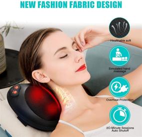 img 2 attached to 🎁 iKristin Shiatsu Neck and Back Massager with Heat - Deep Tissue Kneading Massage for Muscle Relief, Perfect Gift for Mom/Dad/Women/Men