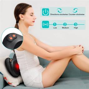 img 3 attached to 🎁 iKristin Shiatsu Neck and Back Massager with Heat - Deep Tissue Kneading Massage for Muscle Relief, Perfect Gift for Mom/Dad/Women/Men