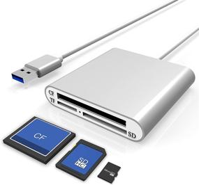 img 4 attached to Улучшенное устройство Cateck Aluminum Superspeed USB 3.0 с мультикардридером 3-в-1 для CF/SD/TF/Micro SD, совместимое с iMac, MacBook Air, MacBook Pro, MacBook, Mac Mini, ПК и ноутбуками.