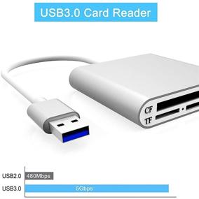 img 2 attached to 📚 Enhanced Cateck Aluminum Superspeed USB 3.0 Multi-in-1 3-Slot Card Reader for CF/SD/TF/Micro SD, Compatible with iMac, MacBook Air, MacBook Pro, MacBook, Mac Mini, PCs, and Laptops