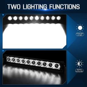 img 1 attached to 🚗 AutoFeel Светодиодная панель 8 дюймов с DRL - 3100LM узкий световой пучок для внедорожного вождения и противотуманный свет для грузовиков, ATV и лодок.