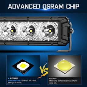 img 3 attached to 🚗 AutoFeel Светодиодная панель 8 дюймов с DRL - 3100LM узкий световой пучок для внедорожного вождения и противотуманный свет для грузовиков, ATV и лодок.