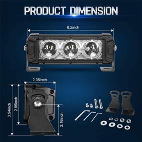 img 2 attached to 🚗 AutoFeel Светодиодная панель 8 дюймов с DRL - 3100LM узкий световой пучок для внедорожного вождения и противотуманный свет для грузовиков, ATV и лодок.