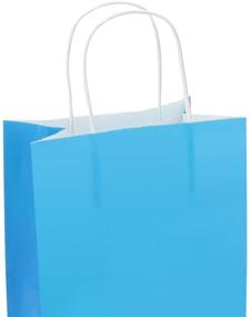 img 3 attached to GSSUSA 50 Pcs Blue Kraft Paper Gift Bags 8x4.75x10, Bags with Handles for Shopping, Gifts, Merchandise, Retail, Party Favors, Gift Bags, Small Business, Boutique, Papel Bags