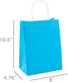 img 1 attached to GSSUSA 50 Pcs Blue Kraft Paper Gift Bags 8x4.75x10, Bags with Handles for Shopping, Gifts, Merchandise, Retail, Party Favors, Gift Bags, Small Business, Boutique, Papel Bags
