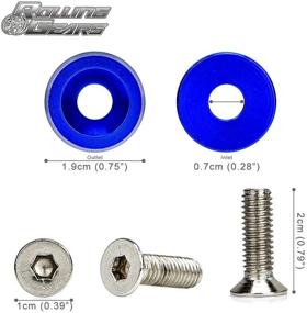 img 2 attached to Rolling Gears JDM 20 Pieces CNC Billet Aluminum Fender Washer/Engine Dress Up Washer Kit (Blue)