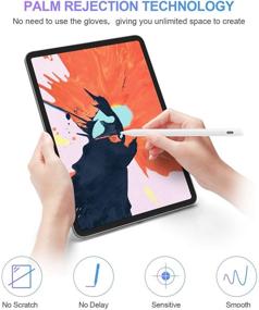 img 2 attached to 🖊️ Quifive Stylus Pen 2nd Gen for iPad: Palm Rejection, Compatible with iPad 2018, Air, Mini, Pro 11/12.9 - White