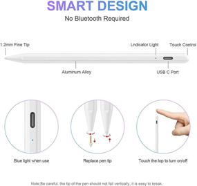 img 3 attached to 🖊️ Quifive Stylus Pen 2nd Gen for iPad: Palm Rejection, Compatible with iPad 2018, Air, Mini, Pro 11/12.9 - White