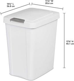 img 2 attached to 🗑️ Sterilite 10438004 7.5 Gallon TouchTop Wastebasket 4-Pack - White with Titanium Latch - Premium Waste Solution