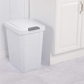 img 1 attached to 🗑️ Sterilite 10438004 7.5 Gallon TouchTop Wastebasket 4-Pack - White with Titanium Latch - Premium Waste Solution