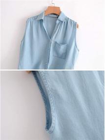 img 2 attached to SeekMe Womens Casual Sleeve 0021 LightBlue M FY Women's Clothing for Coats, Jackets & Vests