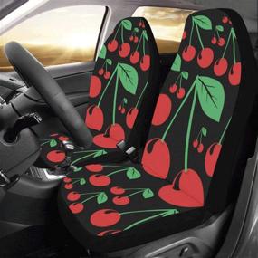 img 2 attached to 2 PCS Front Car Seat Covers, Premium Vehicle Seat Protectors | Universal Fit for Most Cars, Sedans, SUVs, Vans (Cheerry)