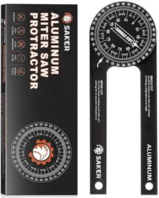img 4 attached to Saker Miter Saw Protractor, 7-Inch Aluminum Protractor Angle Finder with Precision Laser, Inside & Outside Miter Angle Finder - Ideal for Carpenters, Plumbers, and Tradespeople (Black)