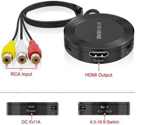 img 1 attached to 🔌 Конвертер AV в HDMI RCA: высококачественный композитный адаптер HDMI для N64, SNES, WII, PS, Xbox, VHS и многих других устройств!