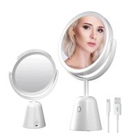 luxurious lighted makeup mirror: 1x/7x magnifying vanity mirror with 3 color lights, double sided beauty mirror, rechargeable & adjustable 270°rotation, led tabletop cosmetic mirror - enhance your beauty routine! logo