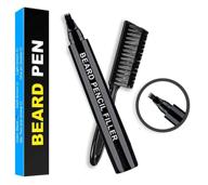 🧔 vonadale beard pencil filler for men: waterproof, natural finish beard filling pen kit with bristle brush (black) logo