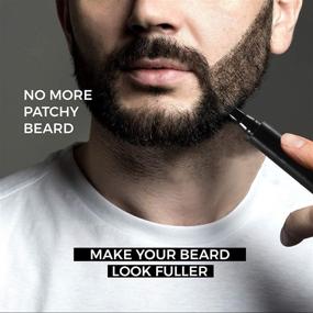 img 3 attached to 🧔 Vonadale Beard Pencil Filler for Men: Waterproof, Natural Finish Beard Filling Pen Kit with Bristle Brush (Black)