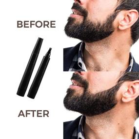 img 1 attached to 🧔 Vonadale Beard Pencil Filler for Men: Waterproof, Natural Finish Beard Filling Pen Kit with Bristle Brush (Black)