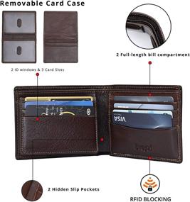 img 1 attached to Wallet Leather Blocking Wallets Removable