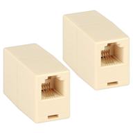 📞 uvital rj11 6p4c inline coupler - modular female to female telephone extension cable cord coupler adapter jack in white/cream (2 pack) logo