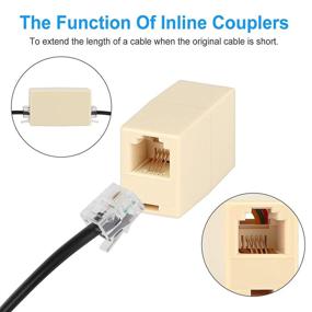 img 1 attached to 📞 Uvital RJ11 6P4C Inline Coupler - Modular Female to Female Telephone Extension Cable Cord Coupler Adapter Jack in White/Cream (2 Pack)